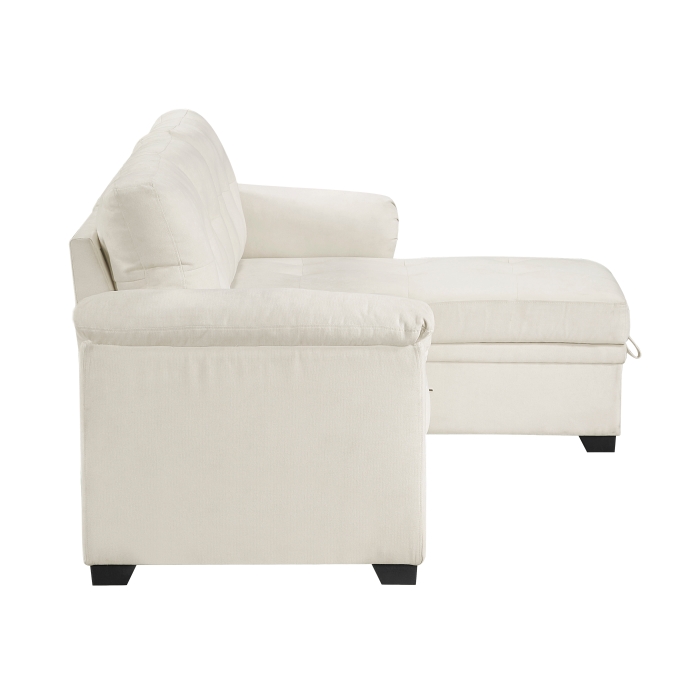 8477BEG*SC Elara Beige 2-Piece Reversible Sectional with Pull-out Bed