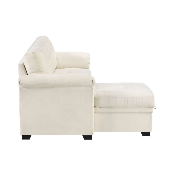 8477BEG*SC Elara Beige 2-Piece Reversible Sectional with Pull-out Bed