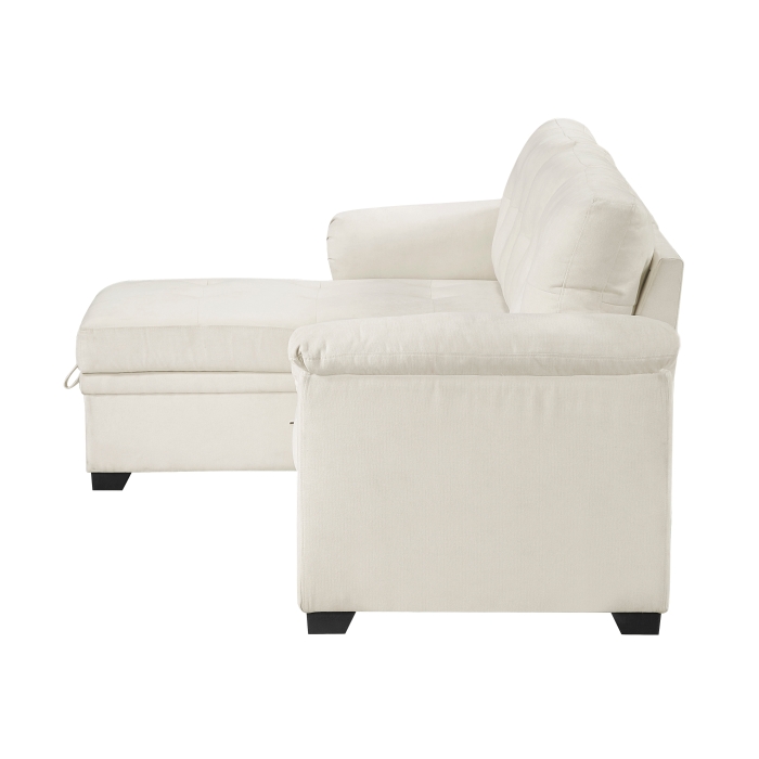 8477BEG*SC Elara Beige 2-Piece Reversible Sectional with Pull-out Bed
