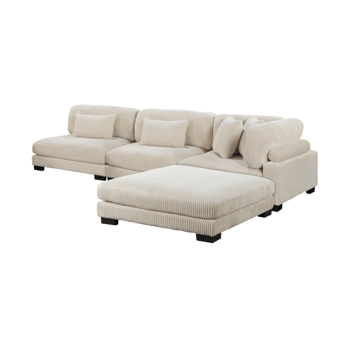 8555BE*2AC1CROT Traverse Beige 4-Piece Modular Sectional with Ottoman