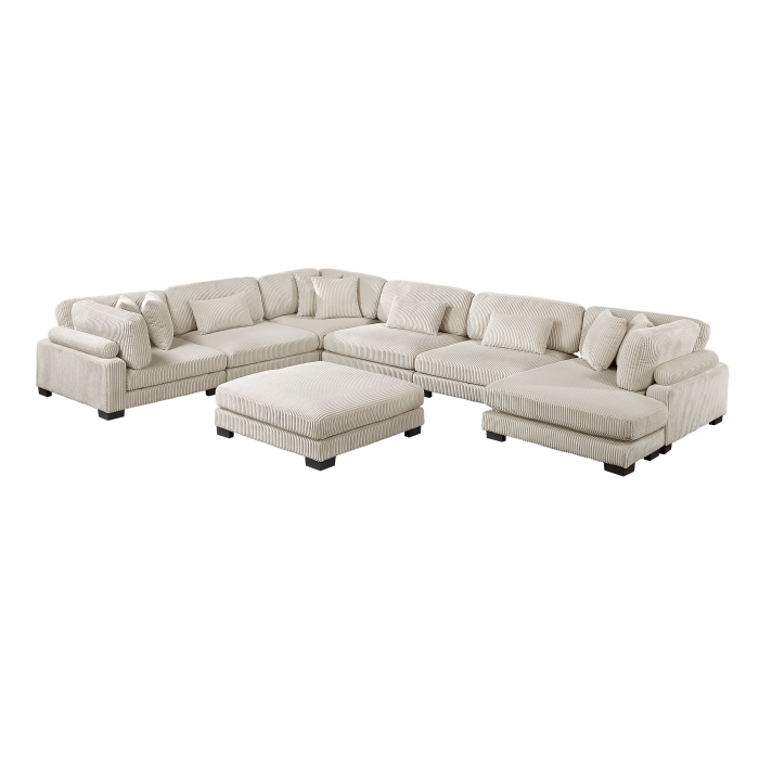 8555BE*2CR3ACVCOT Traverse Beige 7-Piece Modular Sectional