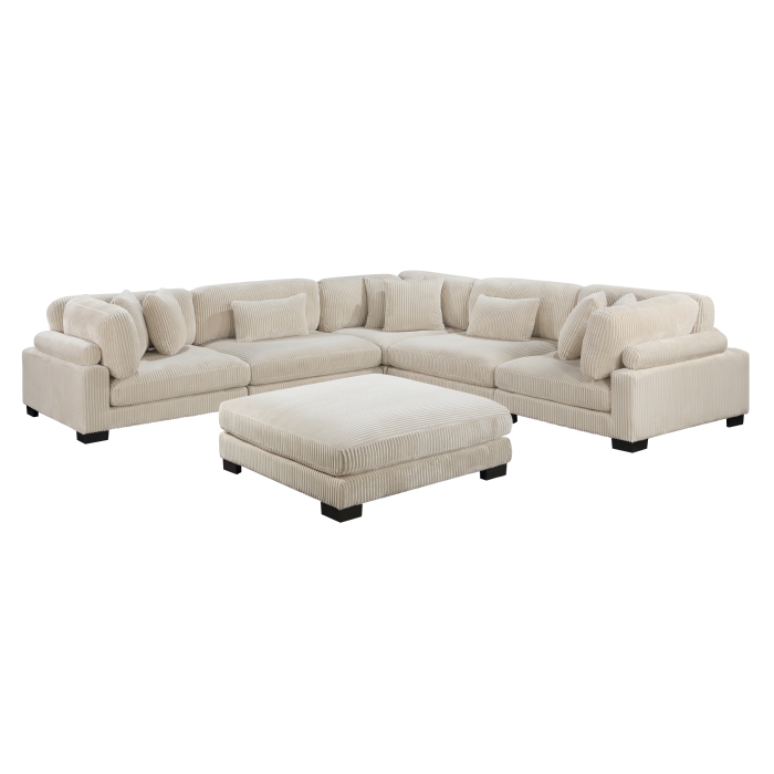 8555BE*3CR2ACOT Traverse Beige 6-Piece Modular Sectional with Ottoman