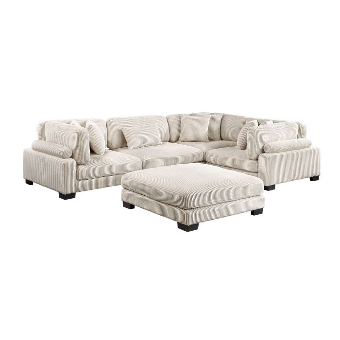 8555BE*3CRACOT Traverse Beige 5-Piece Modular Sectional with Ottoman