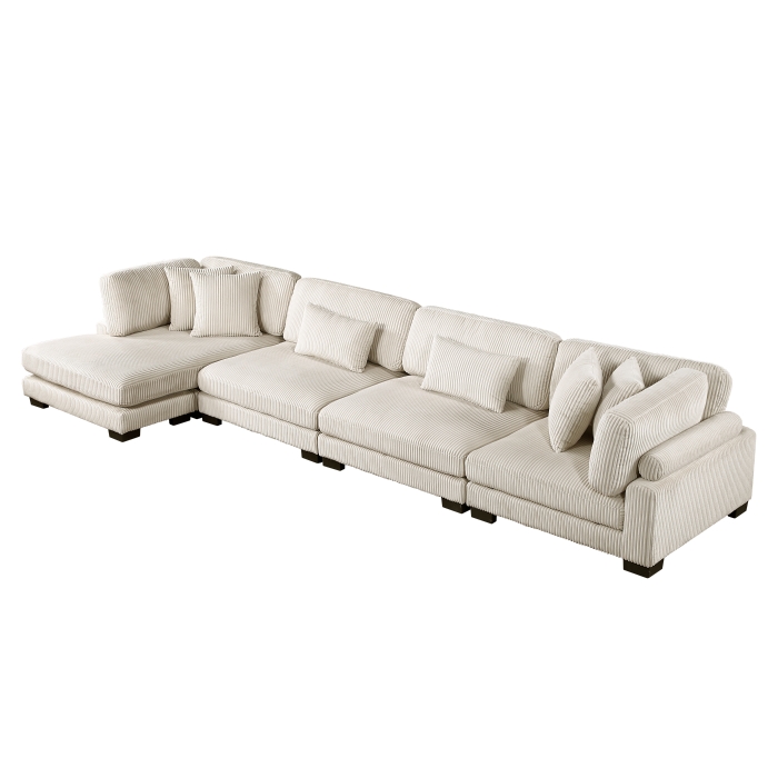 8555BE*CR2ACVC Traverse Beige 4-Piece Modular Sectional with Reversible Chaise