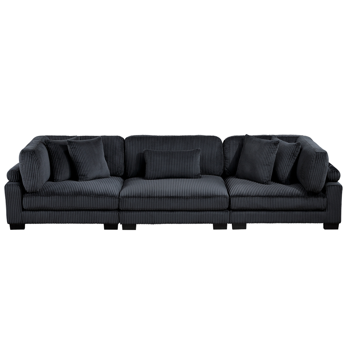 8555BK-3* Traverse Black Sofa