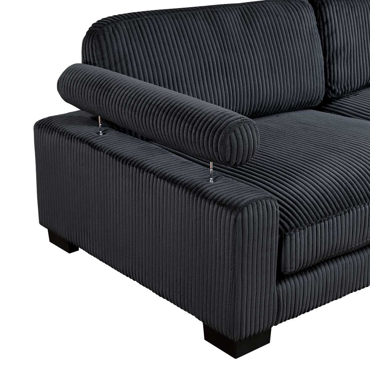 8555BK-3* Traverse Black Sofa