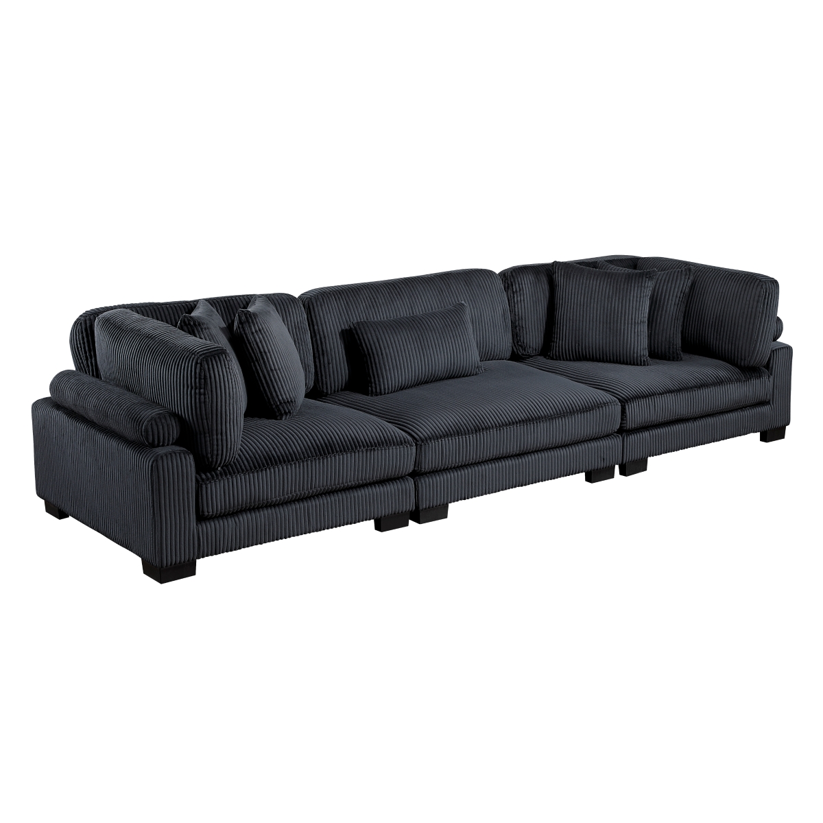 8555BK-3* Traverse Black Sofa