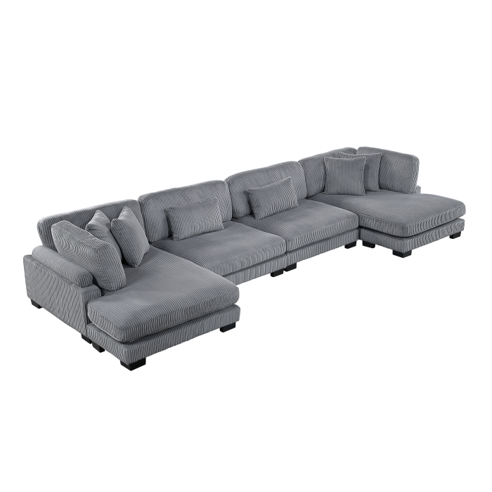 8555GY*2AC2VC Traverse Gray 4-Piece Modular Sectional with Reversible Chaise