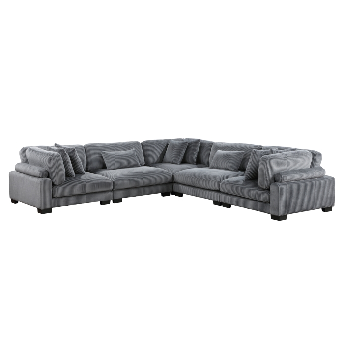 8555GY*2AC3CR Traverse Gray 5-Piece Modular Sectional