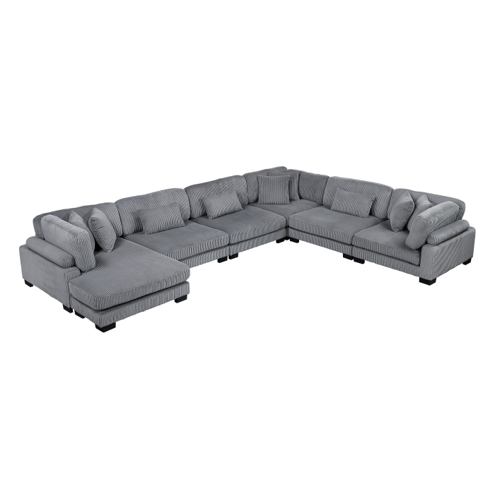 8555GY*2CR3ACVC Traverse Gray 6-Piece Modular Sectional with Reversible Chaise