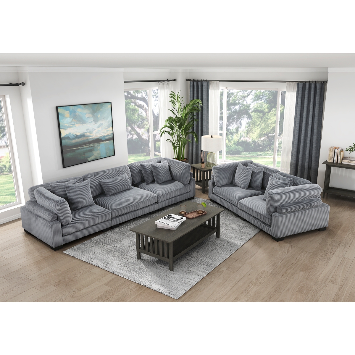 8555GY-3* Traverse Gray Sofa