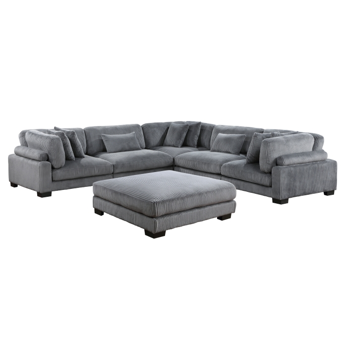 8555GY*3CR2ACOT Traverse Gray 6-Piece Modular Sectional with Ottoman
