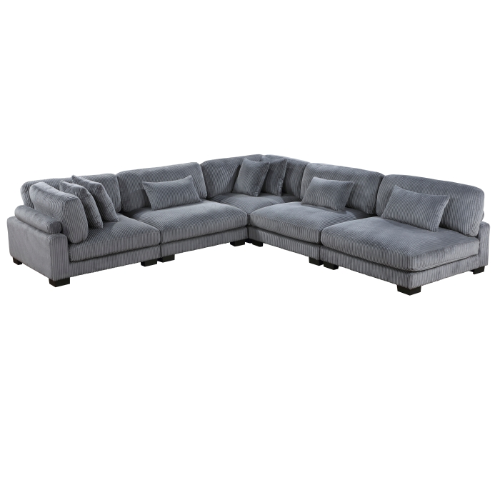 8555GY*5SC Traverse Gray 5-Piece Modular Sectional