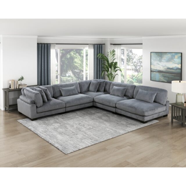 8555GY*5SC Traverse Gray 5-Piece Modular Sectional