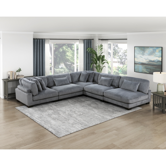 8555GY*5SC Traverse Gray 5-Piece Modular Sectional