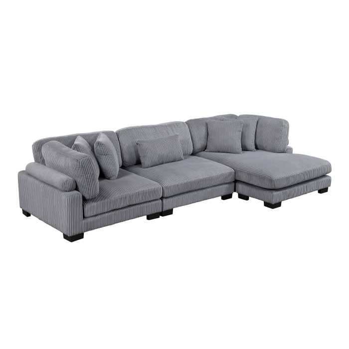 8555GY*CRACVC Traverse Gray 3-Piece Modular Sectional with Reversible Chaise