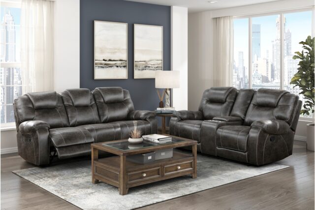 8560PM Gainesville Chocolate Reclining Sofa Set