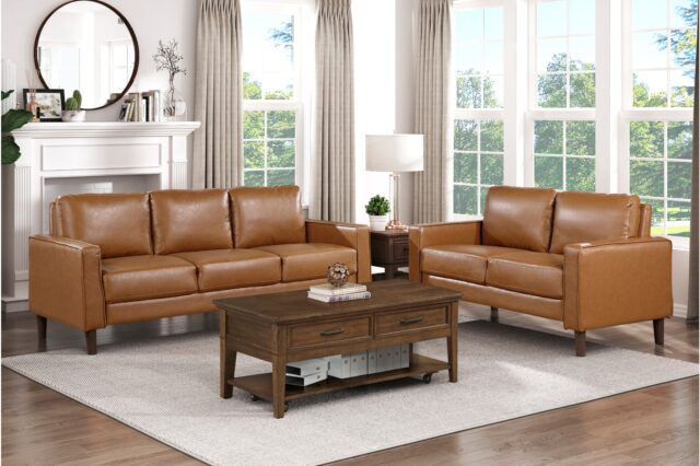 9203BRW Malcolm Brown Sofa Set