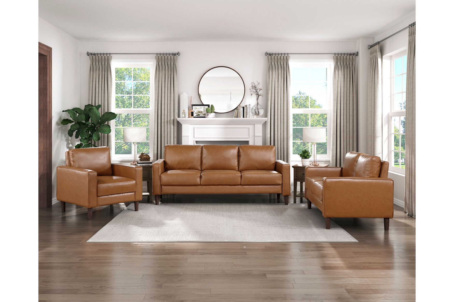 9203BRW Malcolm Brown Sofa Set
