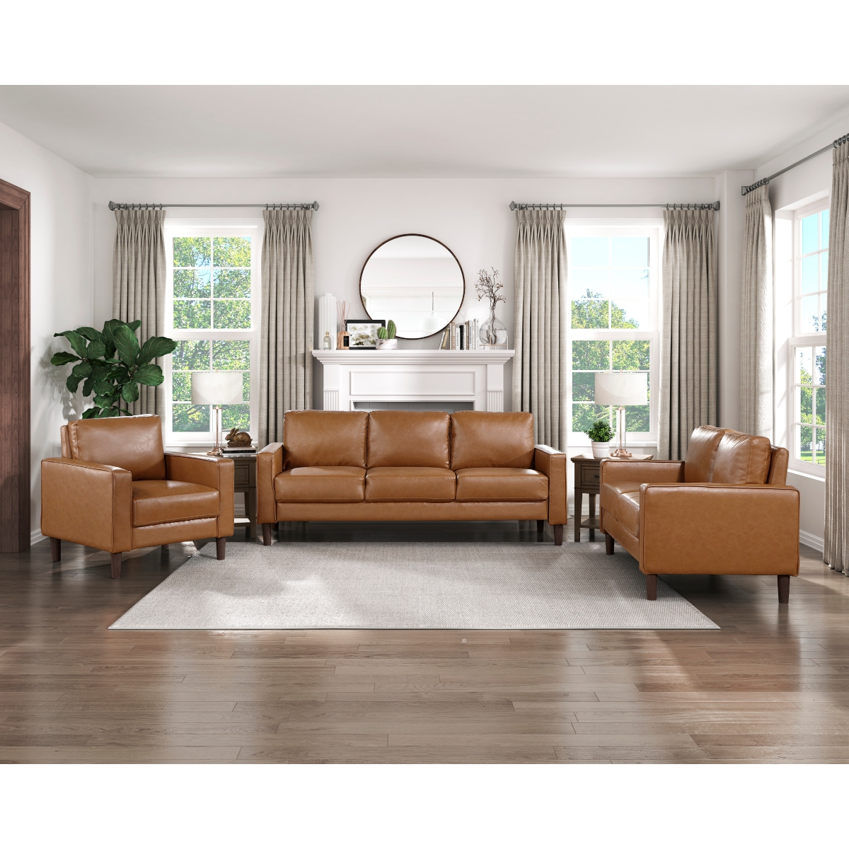 9203BRW Malcolm Brown Sofa Set