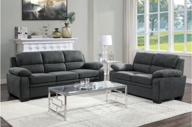 9333DG Holleman Dark Gray Sofa Set