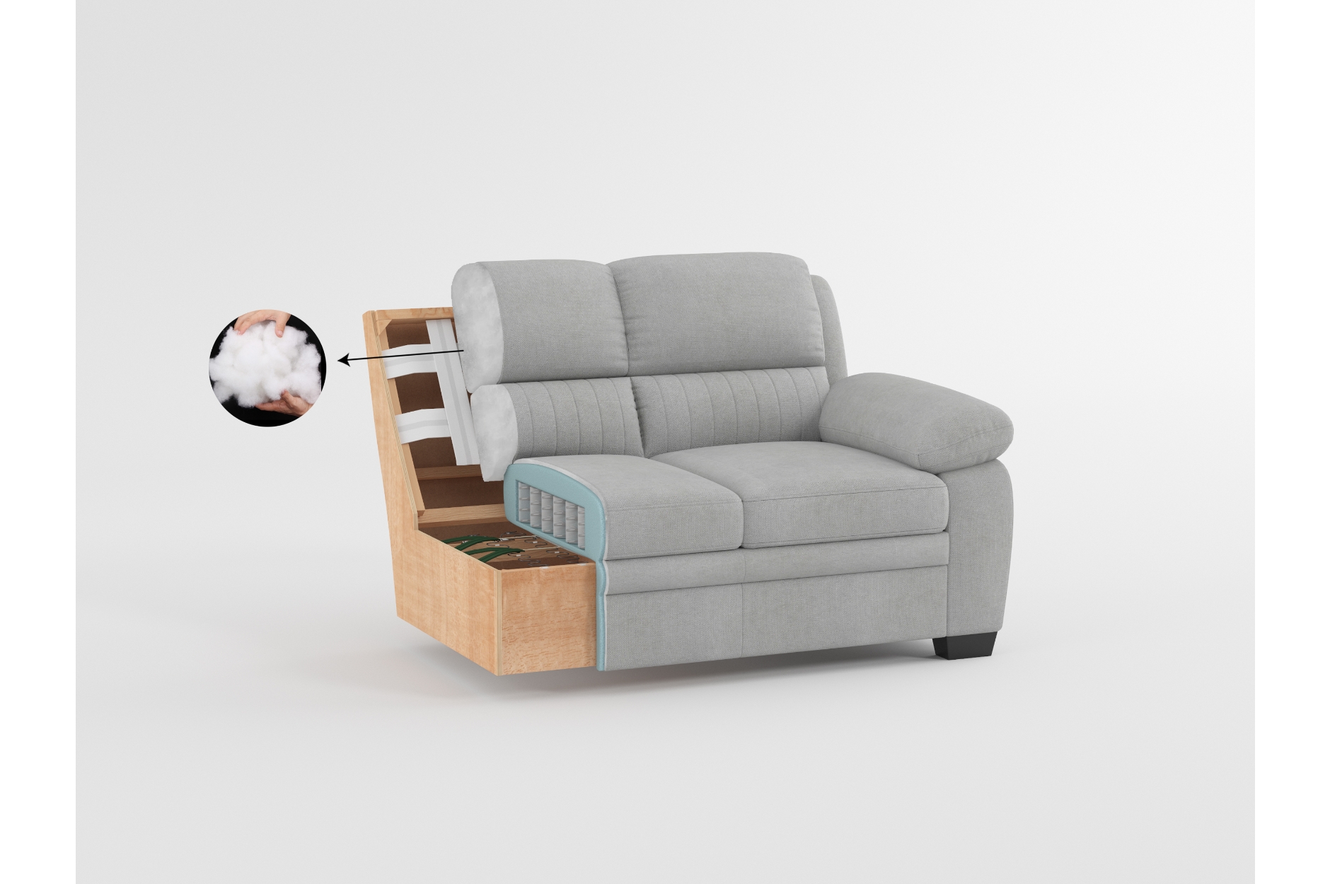 9333GY Holleman Gray Sofa Set