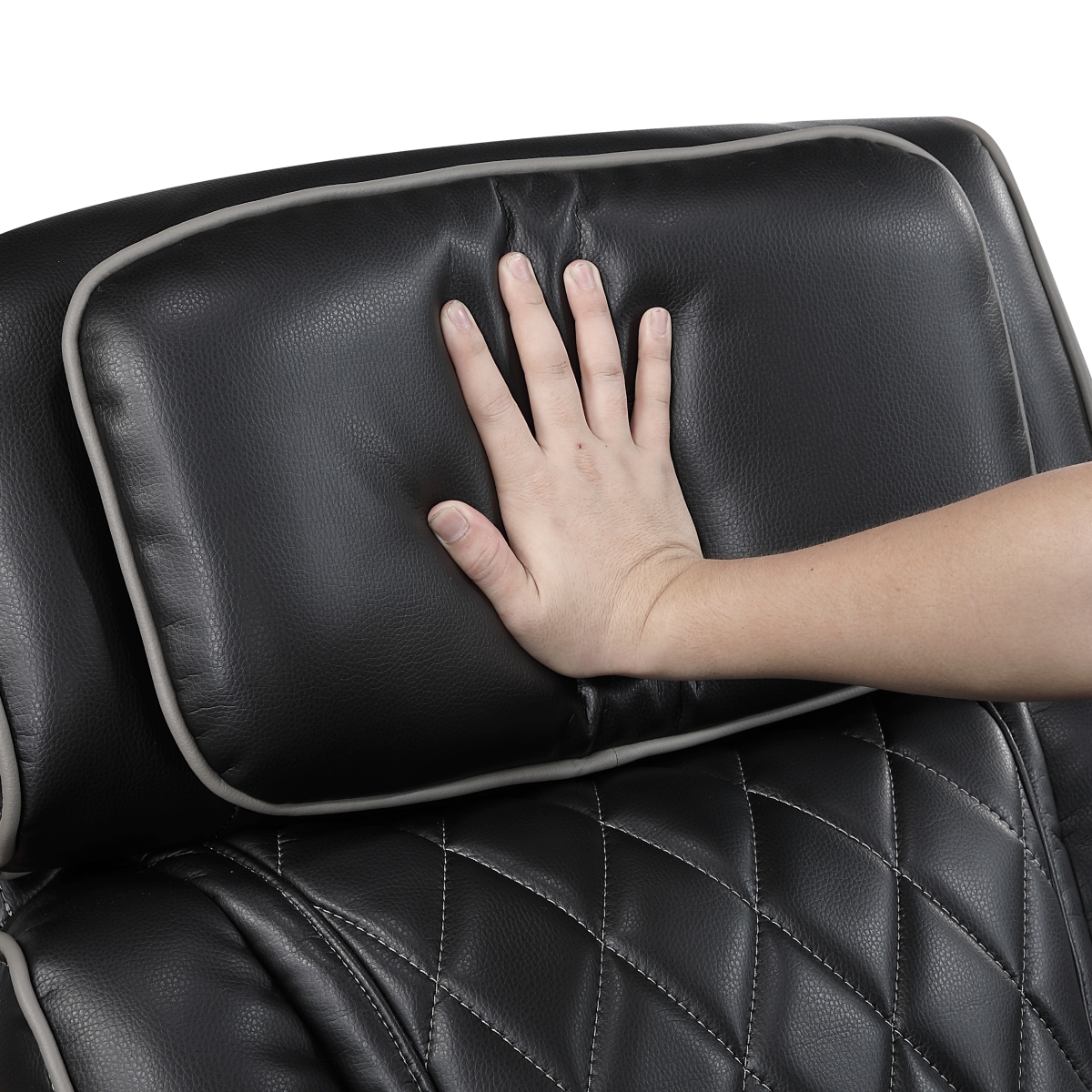 9516BLK-3PWH Fairway Black Power Double Reclining Sofa