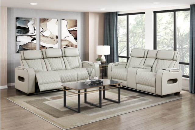 9516TPE Fairway Taupe Power Reclining Sofa Set