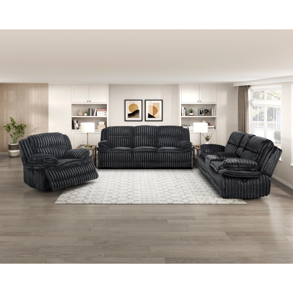 9577BK Goodland Black Reclining Sofa Set