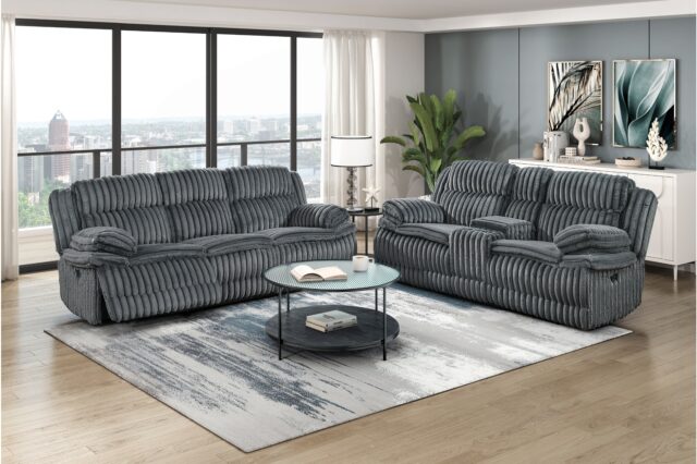 9577DG Goodland Dark Gray Reclining Sofa Set