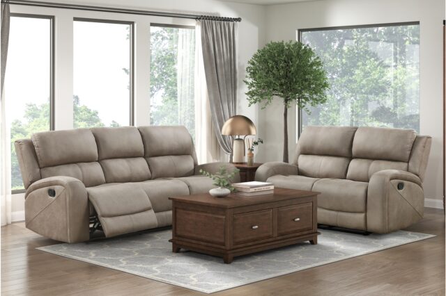 9601BR Pagosa Brown Reclining Sofa Set