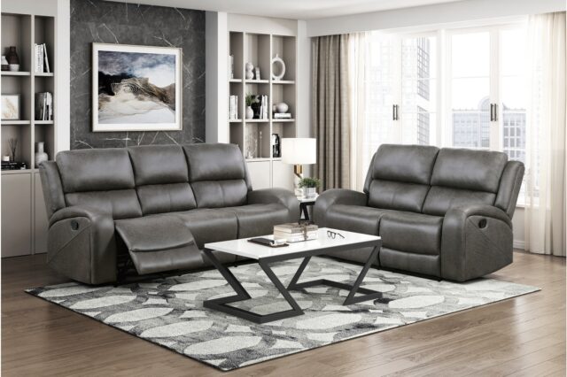 9601GY Pagosa Gray Reclining Sofa Set