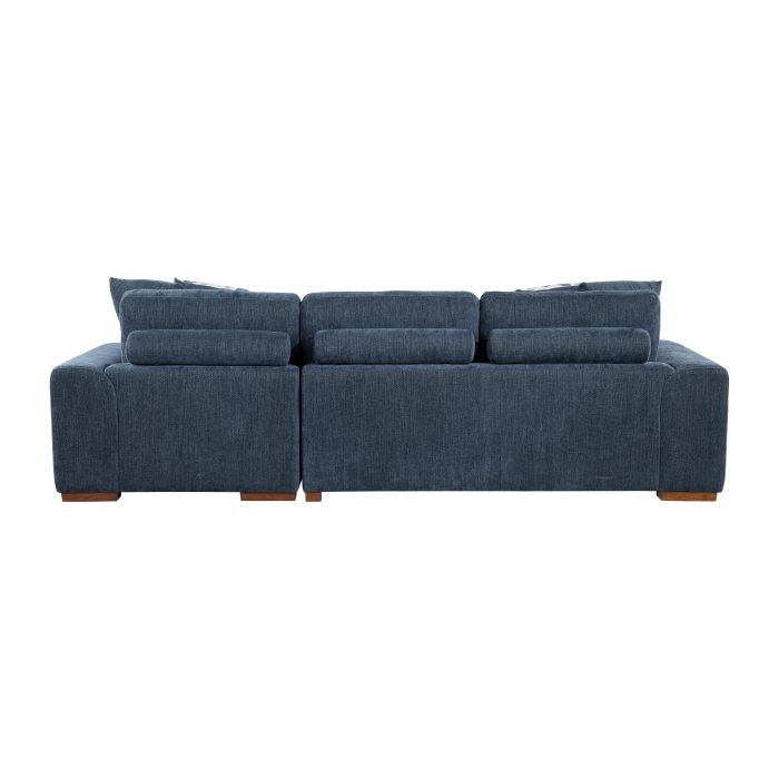 9624BU*32LRC Raife Blue 3-Piece Sectional with Right Chaise, Pull-out Bed and Ottoman