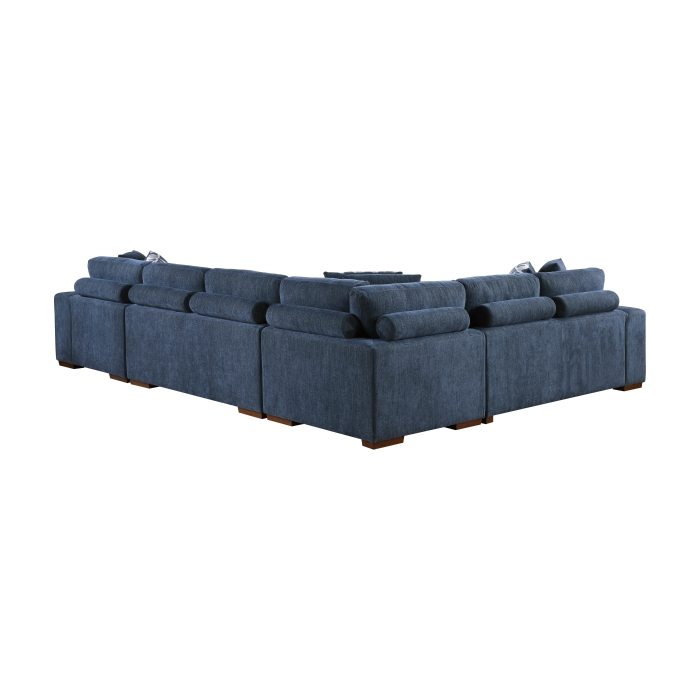 9624BU*42LRC Raife Blue 4-Piece Sectional with Right Chaise and Pull-out Bed