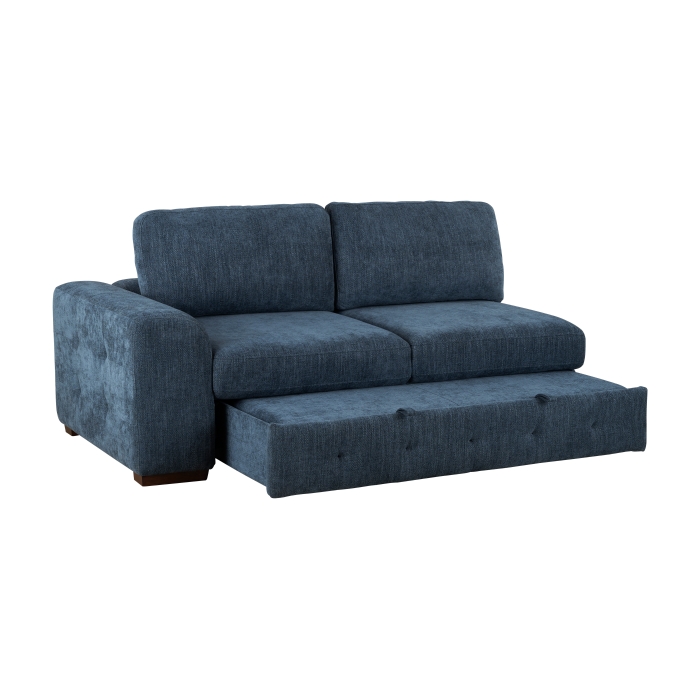 9624BU*52LRC Raife Blue 5-Piece Sectional with Right Chaise, Pull-out Bed and Ottoman