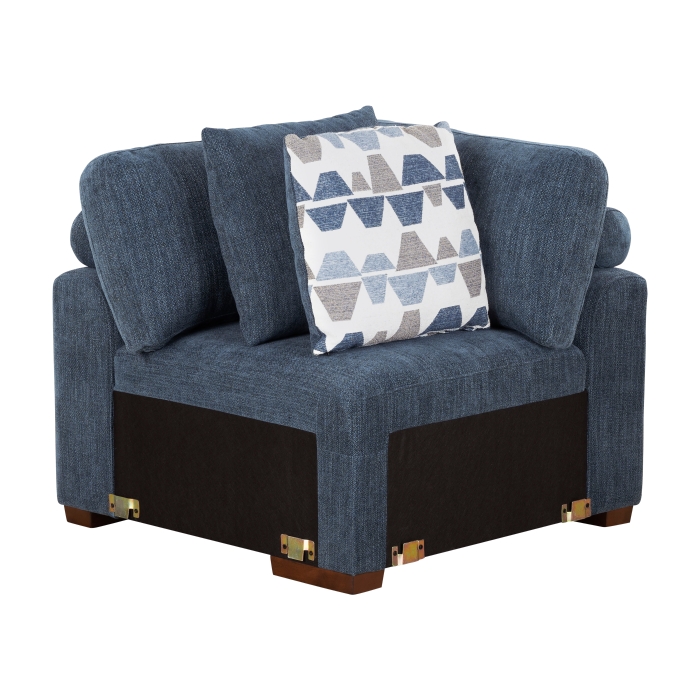 9624BU*5LC2R Raife Blue 5-Piece Sectional with Left Chaise, Pull-out Bed and Ottoman