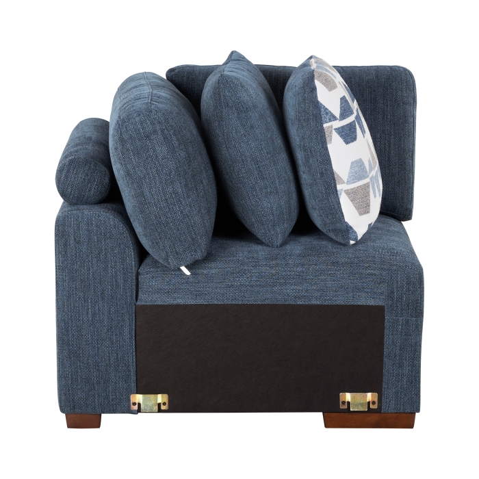 9624BU*5LC2R Raife Blue 5-Piece Sectional with Left Chaise, Pull-out Bed and Ottoman