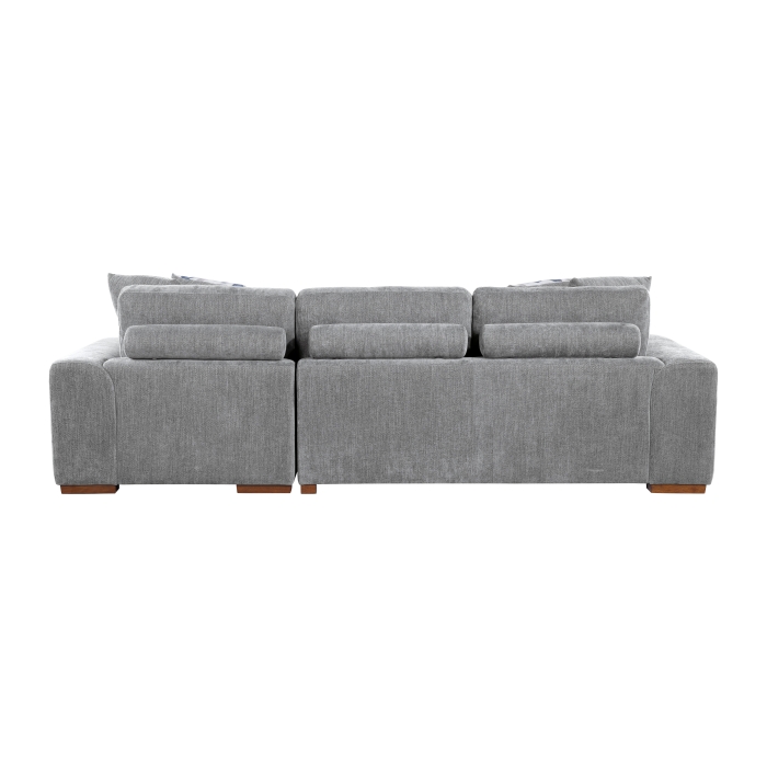 9624GY*32LRC Raife Gray 3-Piece Sectional with Right Chaise, Pull-out Bed and Ottoman