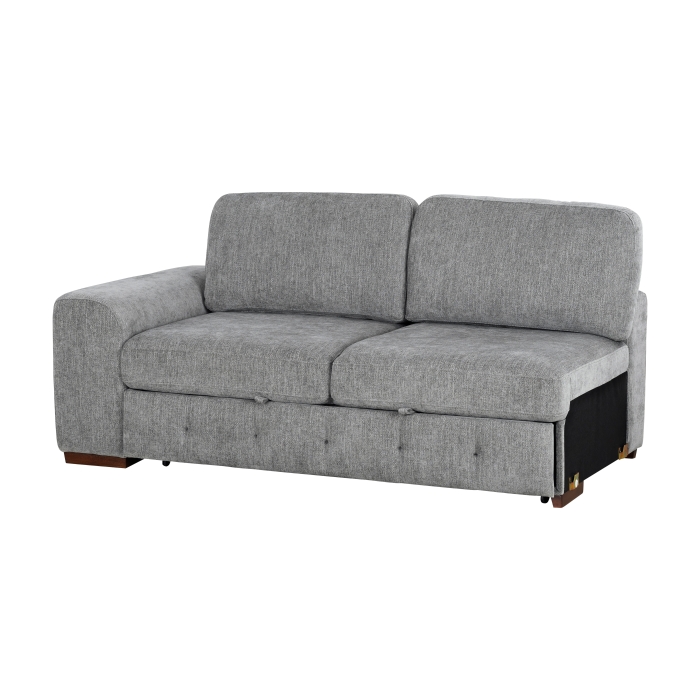9624GY*52LRC Raife Gray 5-Piece Sectional with Right Chaise, Pull-out Bed and Ottoman