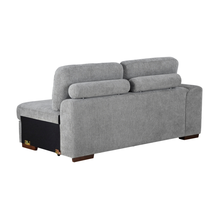 9624GY*52LRC Raife Gray 5-Piece Sectional with Right Chaise, Pull-out Bed and Ottoman
