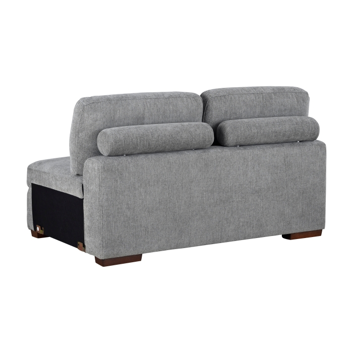 9624GY*5LC2R Raife Gray 5-Piece Sectional with Left Chaise, Pull-out Bed and Ottoman