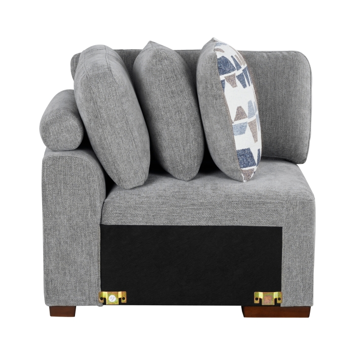 9624GY*5LC2R Raife Gray 5-Piece Sectional with Left Chaise, Pull-out Bed and Ottoman