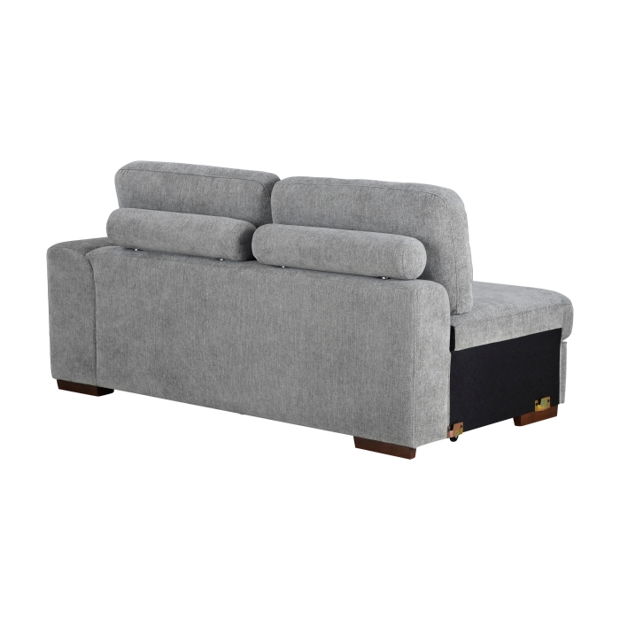 9624GY*5LC2R Raife Gray 5-Piece Sectional with Left Chaise, Pull-out Bed and Ottoman