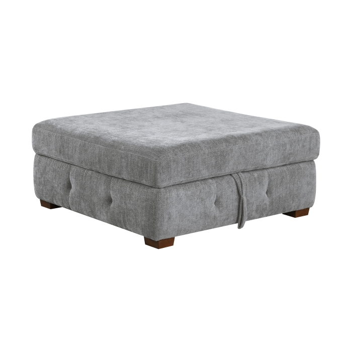 9624GY*5LC2R Raife Gray 5-Piece Sectional with Left Chaise, Pull-out Bed and Ottoman