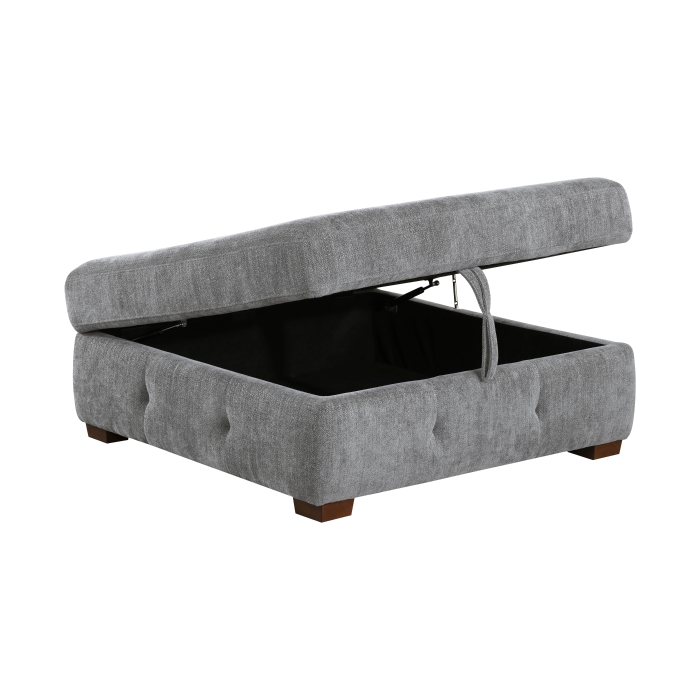 9624GY*5LC2R Raife Gray 5-Piece Sectional with Left Chaise, Pull-out Bed and Ottoman