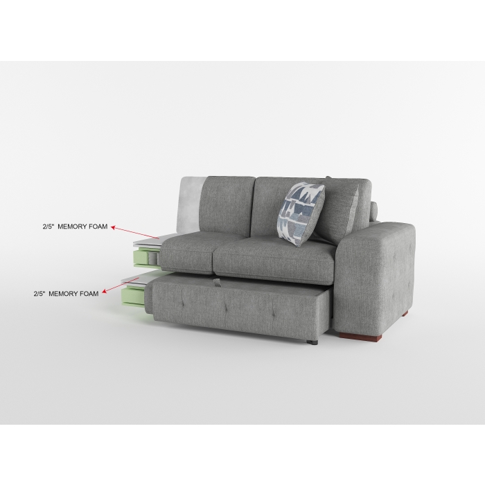 9624GY*5LC2R Raife Gray 5-Piece Sectional with Left Chaise, Pull-out Bed and Ottoman