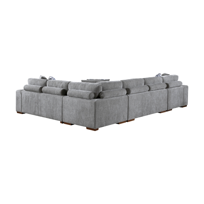 9624GY*5LC2R Raife Gray 5-Piece Sectional with Left Chaise, Pull-out Bed and Ottoman