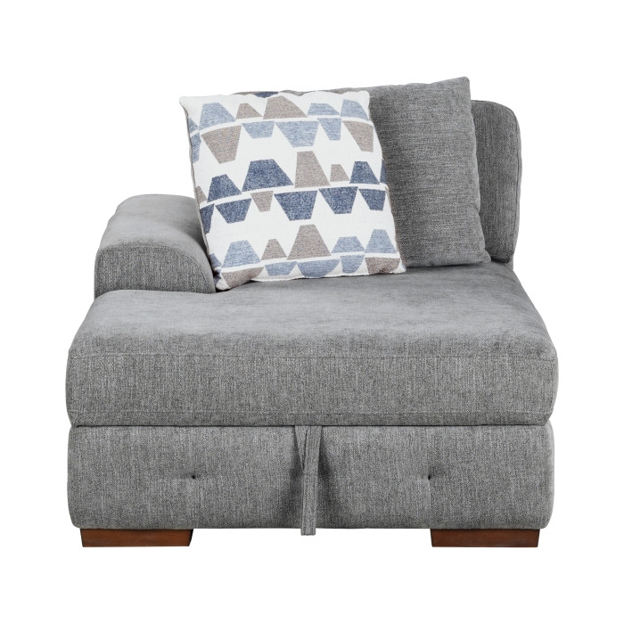 9624GY*5LC2R Raife Gray 5-Piece Sectional with Left Chaise, Pull-out Bed and Ottoman