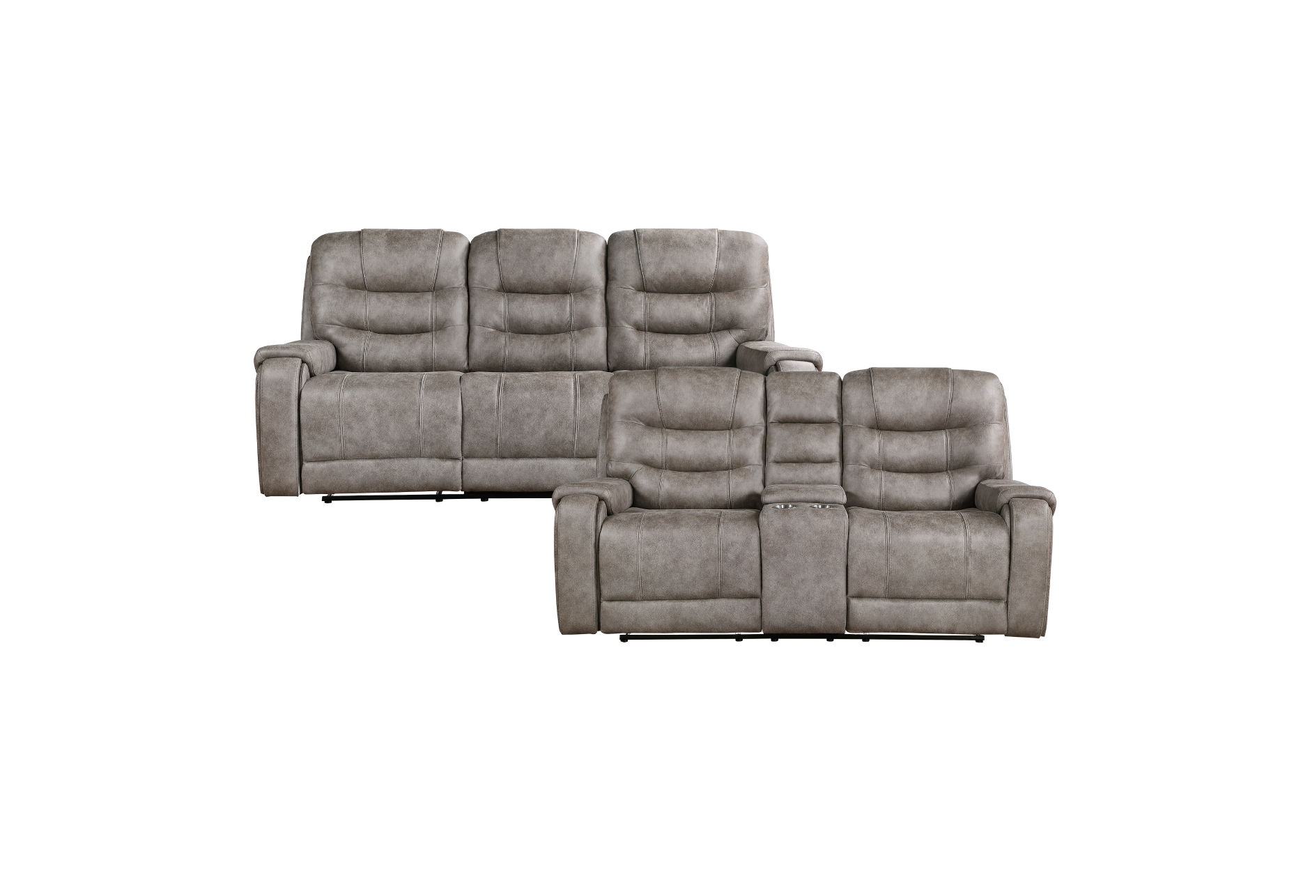 9634GBR Oberon Grayish Brown Reclining Sofa Set