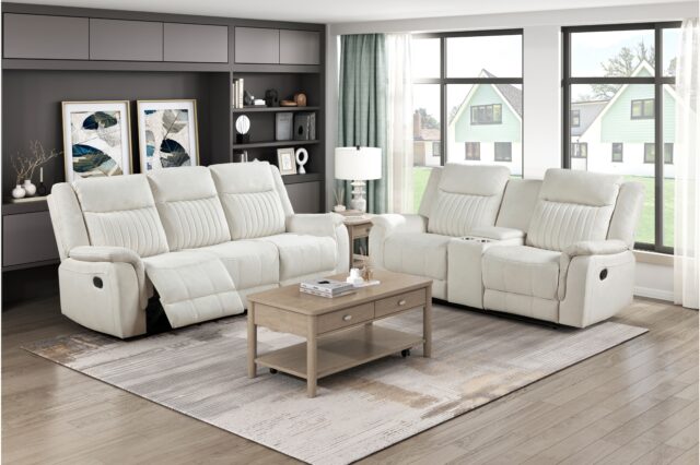 9646BE Dean Beige Reclining Sofa Set